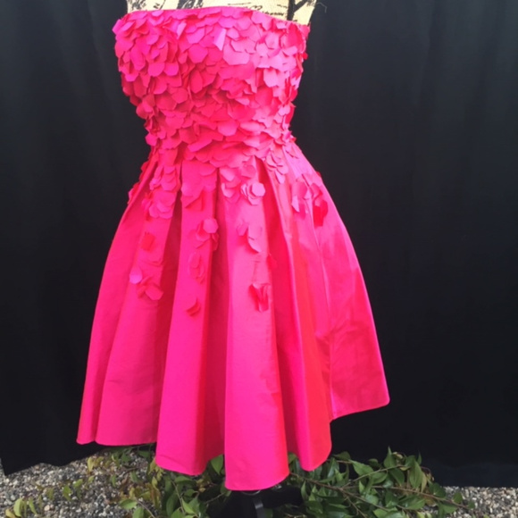 Stunning Fuchsia CK Petal Appliqué Dress - Picture 3 of 8